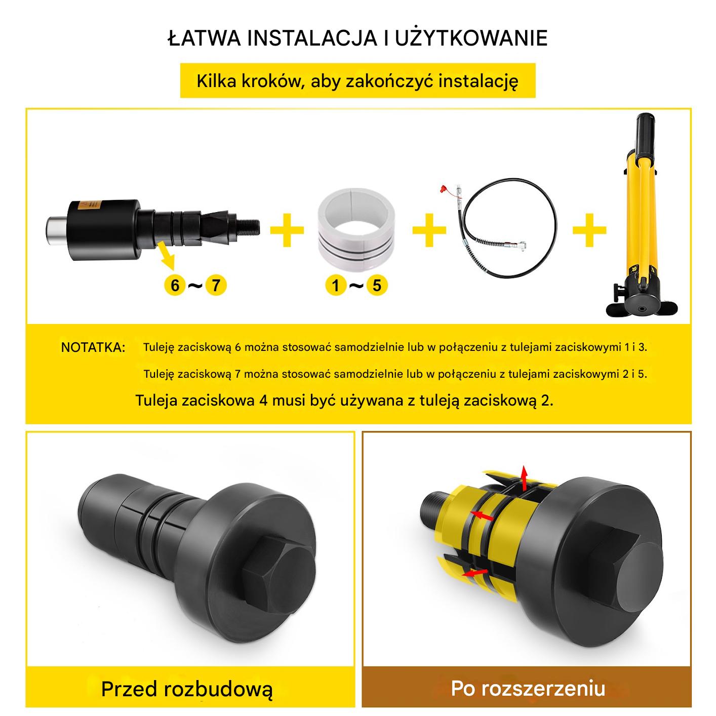 Rozpierak do Rur Wydechowych Hydrauliczny – 41-108 mm - obrazek 5