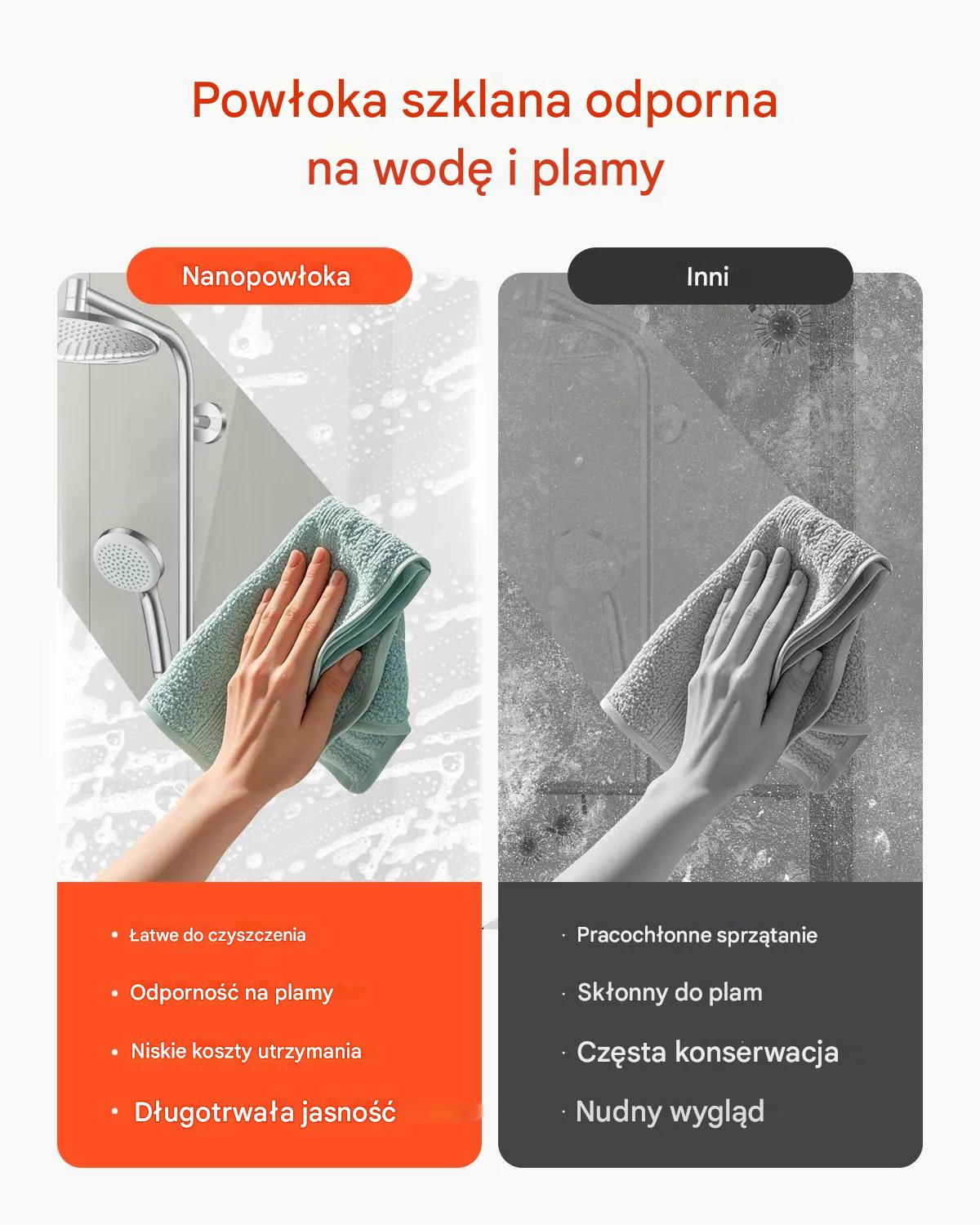 Drzwi prysznicowe 142-152 cm półbezkrawędziowe przesuwne 6 mm wannowe - obrazek 6