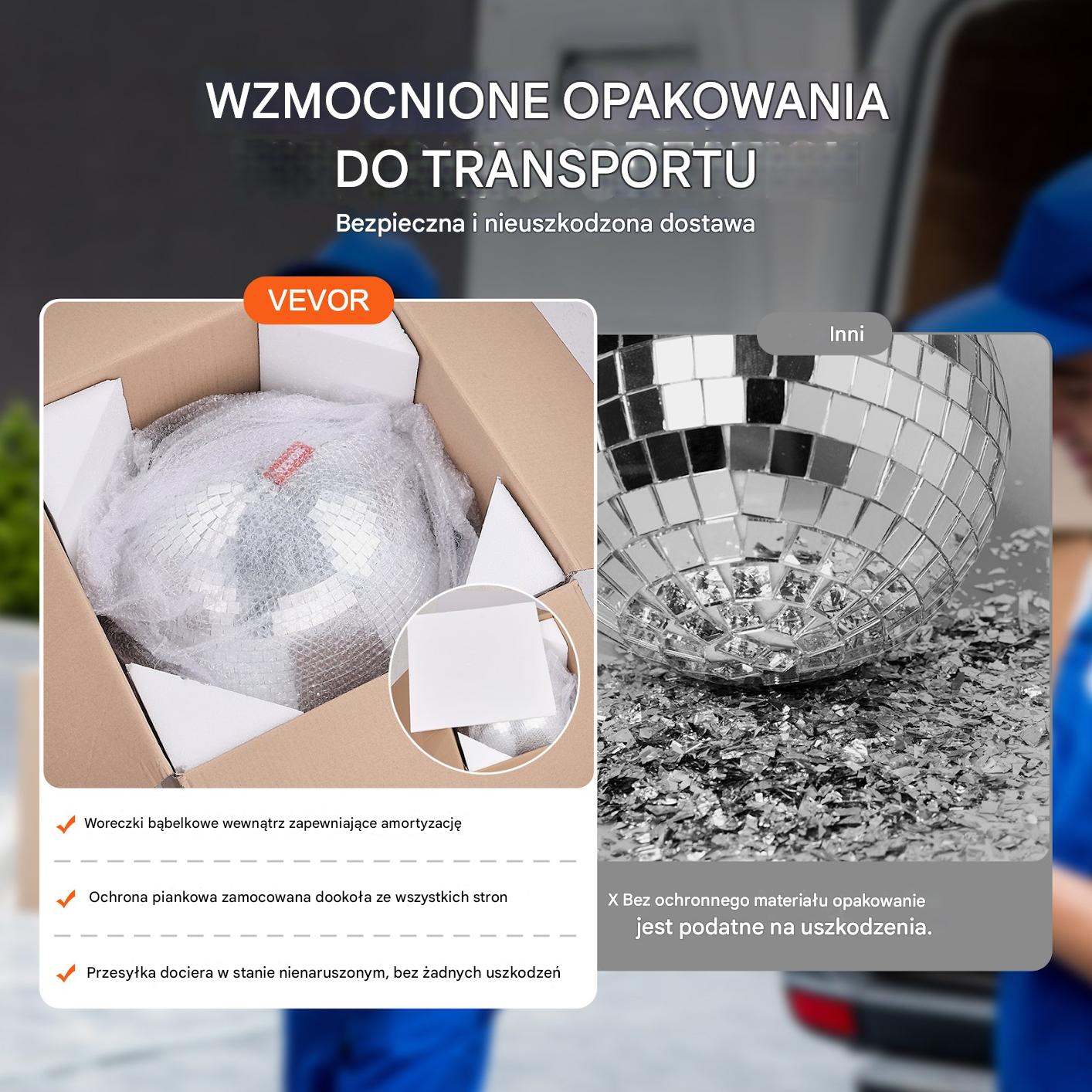 Lustrzana Kula Disco 29,5 cm – Idealna na Imprezy i Eventy - obrazek 5