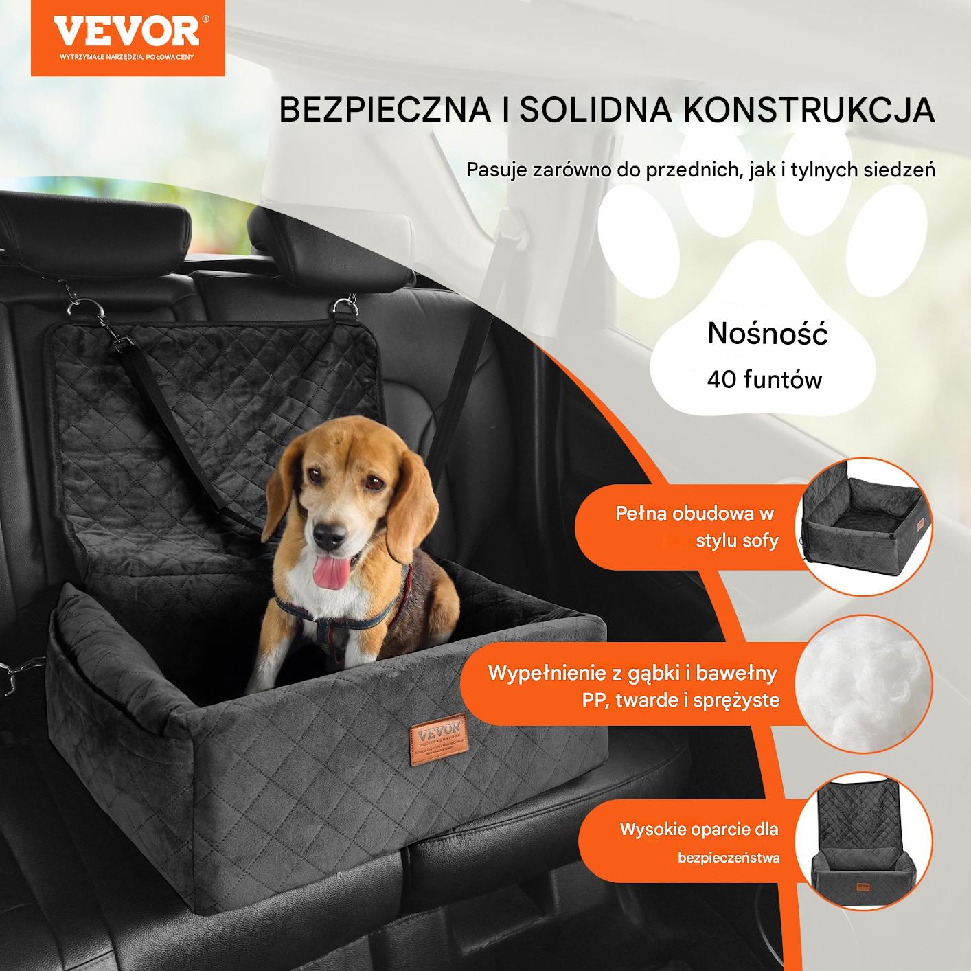 Fotelik Samochodowy Transporter dla Psa na Siedzenie Wygodny do 18 kg - obrazek 4