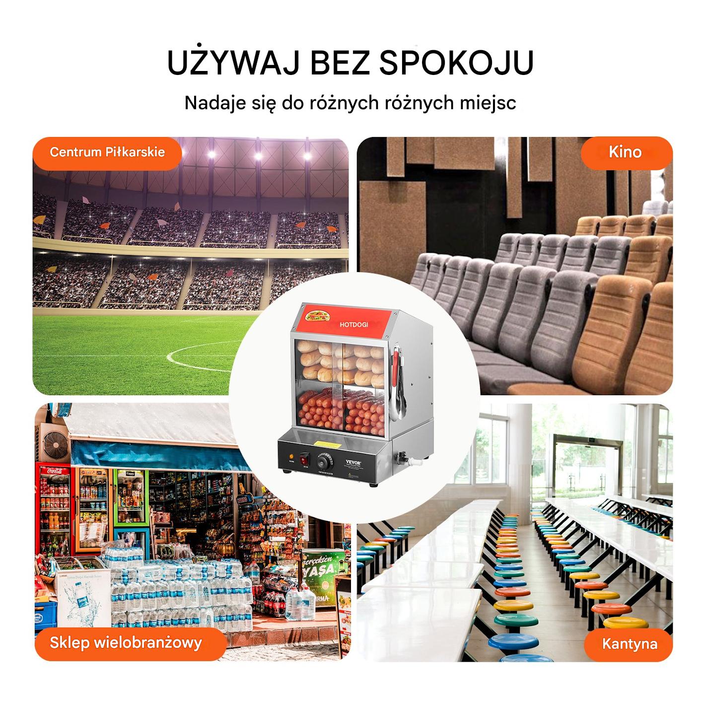Podgrzewacz witryna grzewcza do Hot Dogów parówek bułek 27 L - obrazek 7