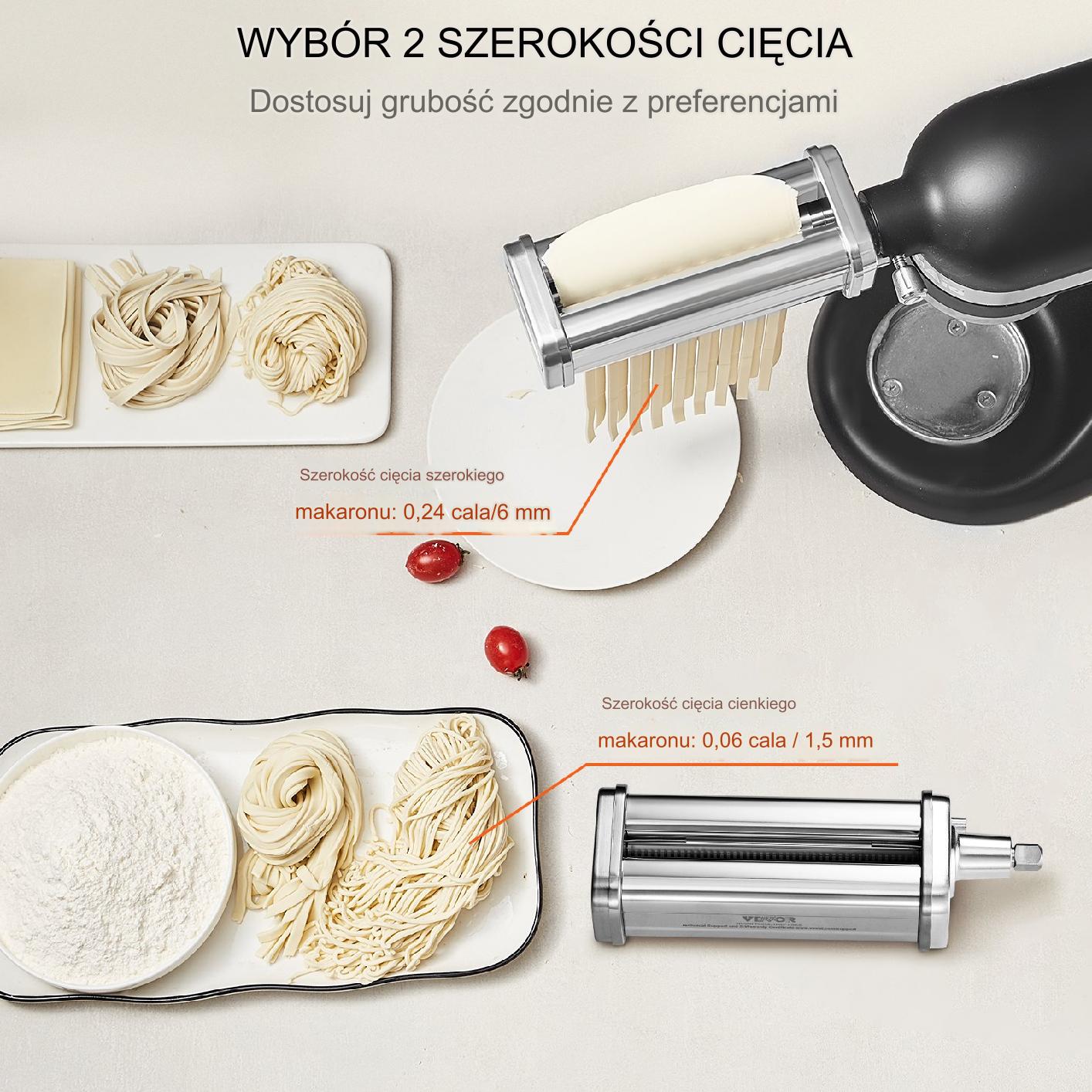 Przystawka do robienia makaronu 3w1 wałkownica + wykrojniki stal - obrazek 4