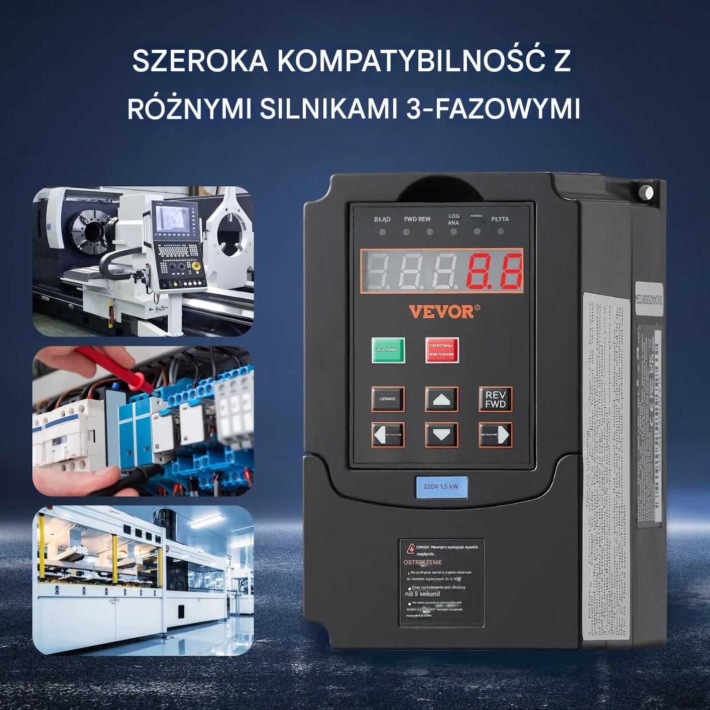 Falownik VFD 1.5kW 2HP 220V 1/3 fazowy sterownik silnika CNC regulowany - obrazek 6