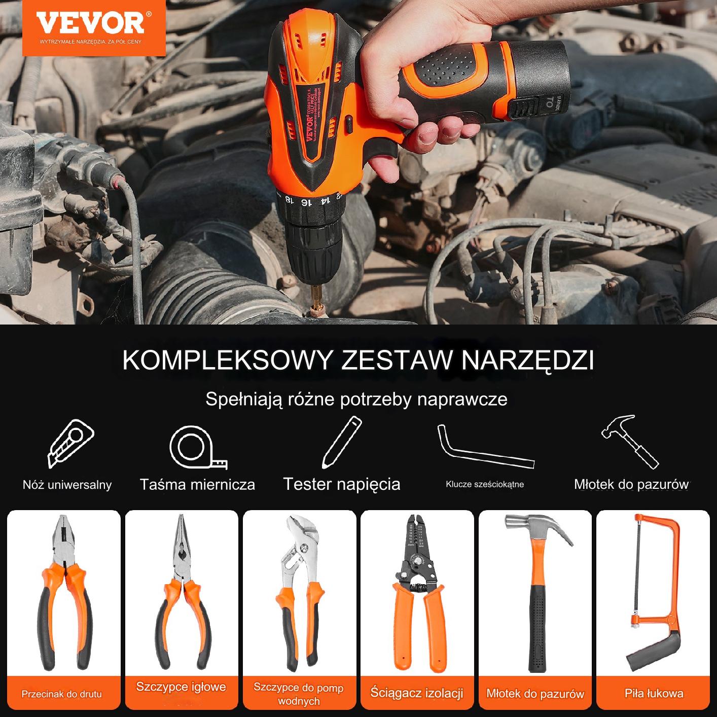 Zestaw Narzędzi 146-częściowy Walizka z Wkrętarką Akumulatorową - obrazek 6