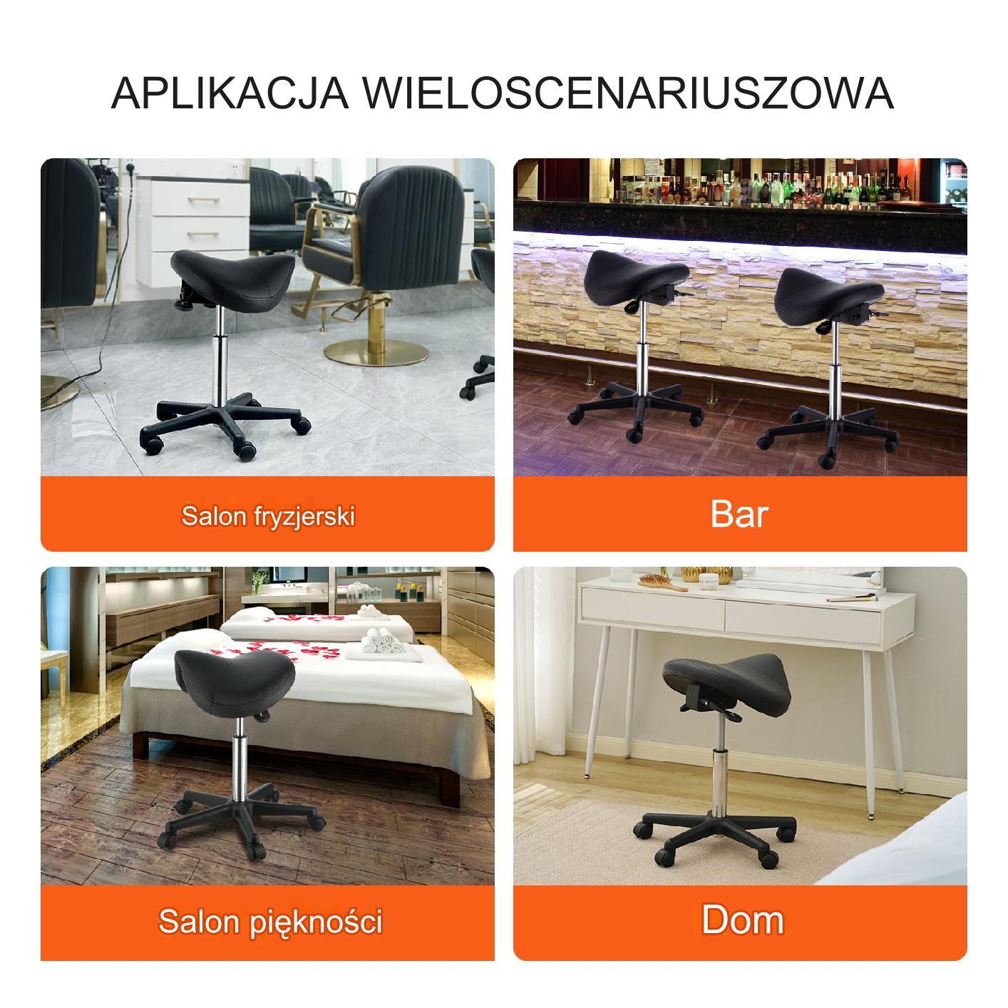 HOKER SIODŁOWY KOSMETYCZNY REGULOWANY STOŁEK KÓŁKA - obrazek 6