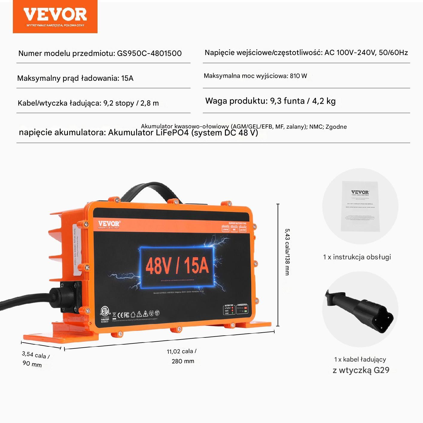Ładowarka do Wózków Golfowych YAMAHA G29 48 V 15 AMP - obrazek 2