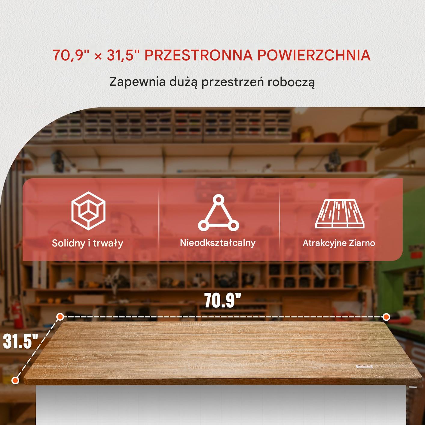 Blat Meblowy Kuchenny Roboczy z Płyty Wiórowej 180x80 cm - obrazek 3