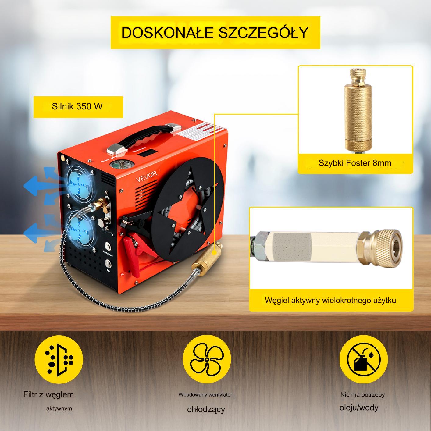 Przenośny kompresor sprężarka 350 W 1,5 l - obrazek 6