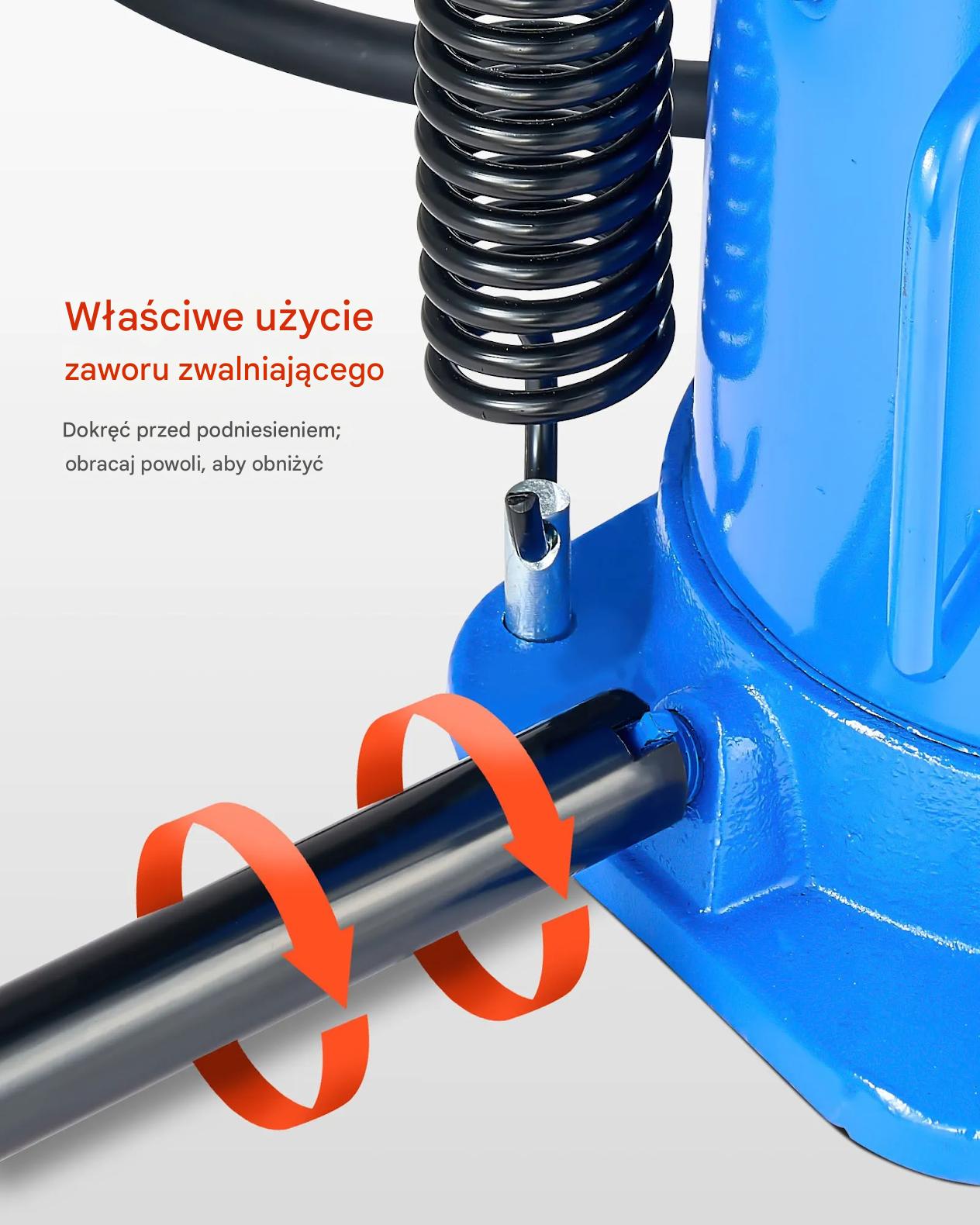 Podnośnik hydrauliczny słupkowy 32T pneumatyczny 255-415 mm warsztat auto - obrazek 7