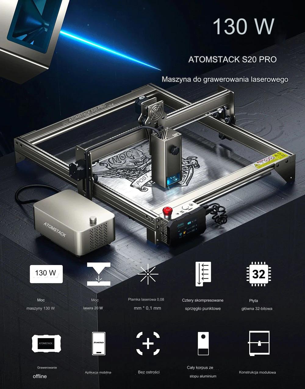Grawer Laserowy Atomstack S20 Pro 20W - obrazek 4