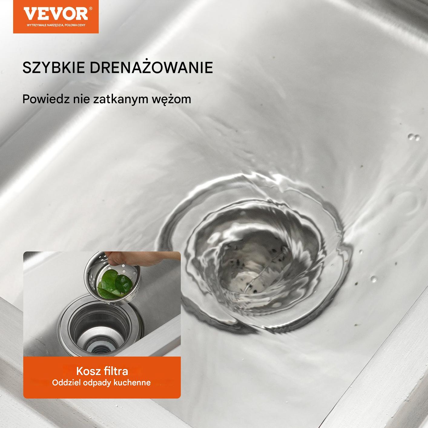 Zlew gastronomiczny basen zlewozmywak gospodarczy + blat 100x50 cm - obrazek 4