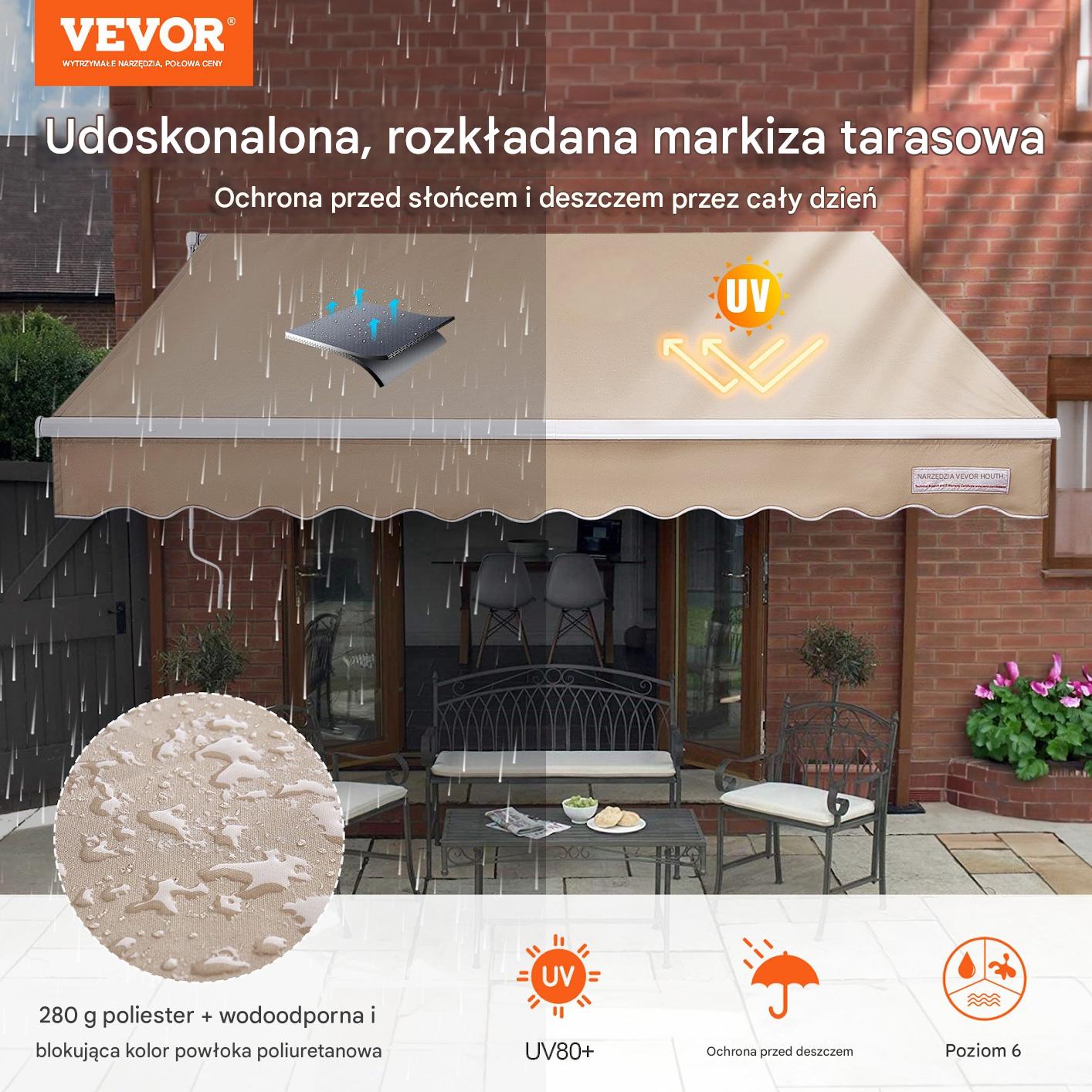 Markiza balkonowa rozporowa ogrodowa tarasowa patio 3 x 2,4 m - obrazek 7