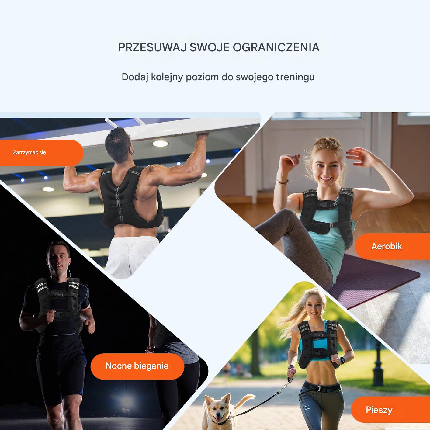 Kamizelka obciążeniowa 9kg trening siłowy fitness męska damska crossfit - obrazek 5