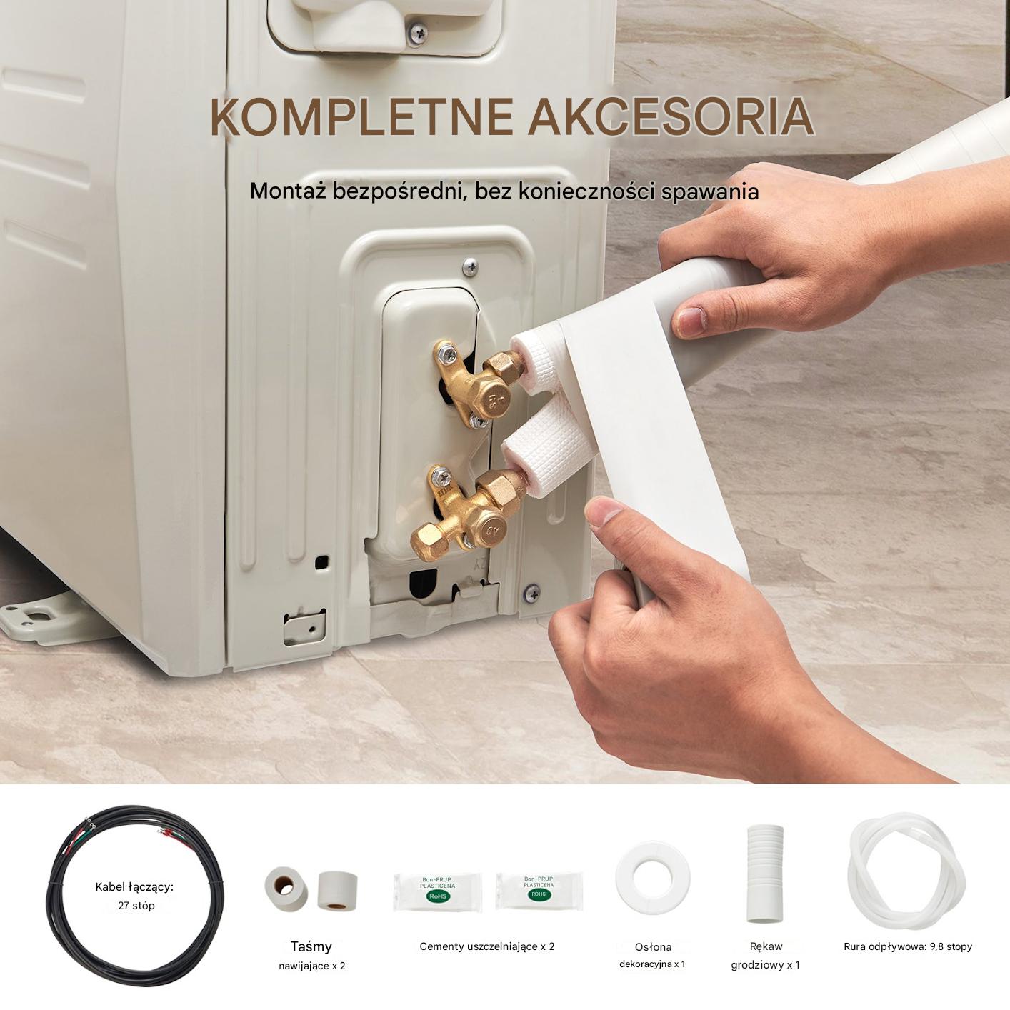 Zestaw rur miedzianych 7,6m izolowanych do klimatyzacji i HVAC - obrazek 6