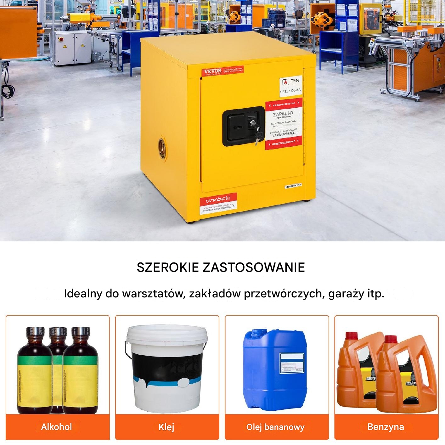Szafka Bezpieczeństwa 43 x 43 x 46 cm szafka BHP na substancje łatwopalne - obrazek 6