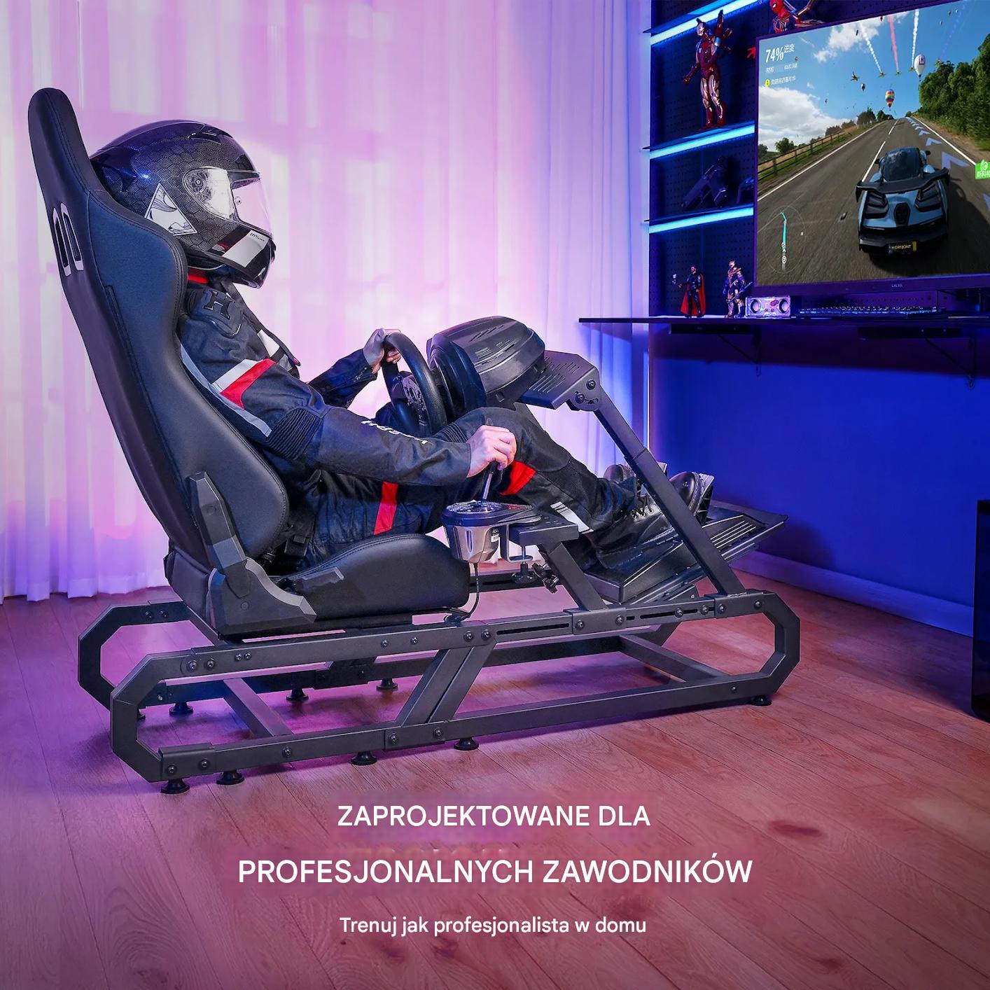 Stojak do kierownicy wyścigowej regulowany stalowy symulator racing - obrazek 6