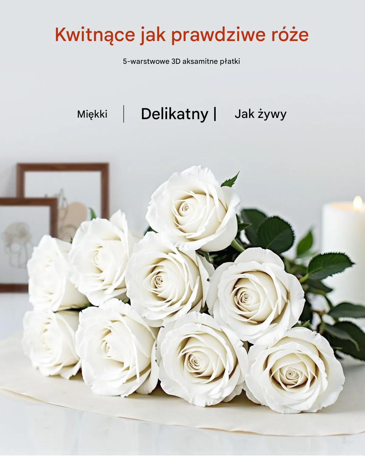 Sztuczne kwiaty 120szt białe róże ślubne bukiet do dekoracji stołu - obrazek 2