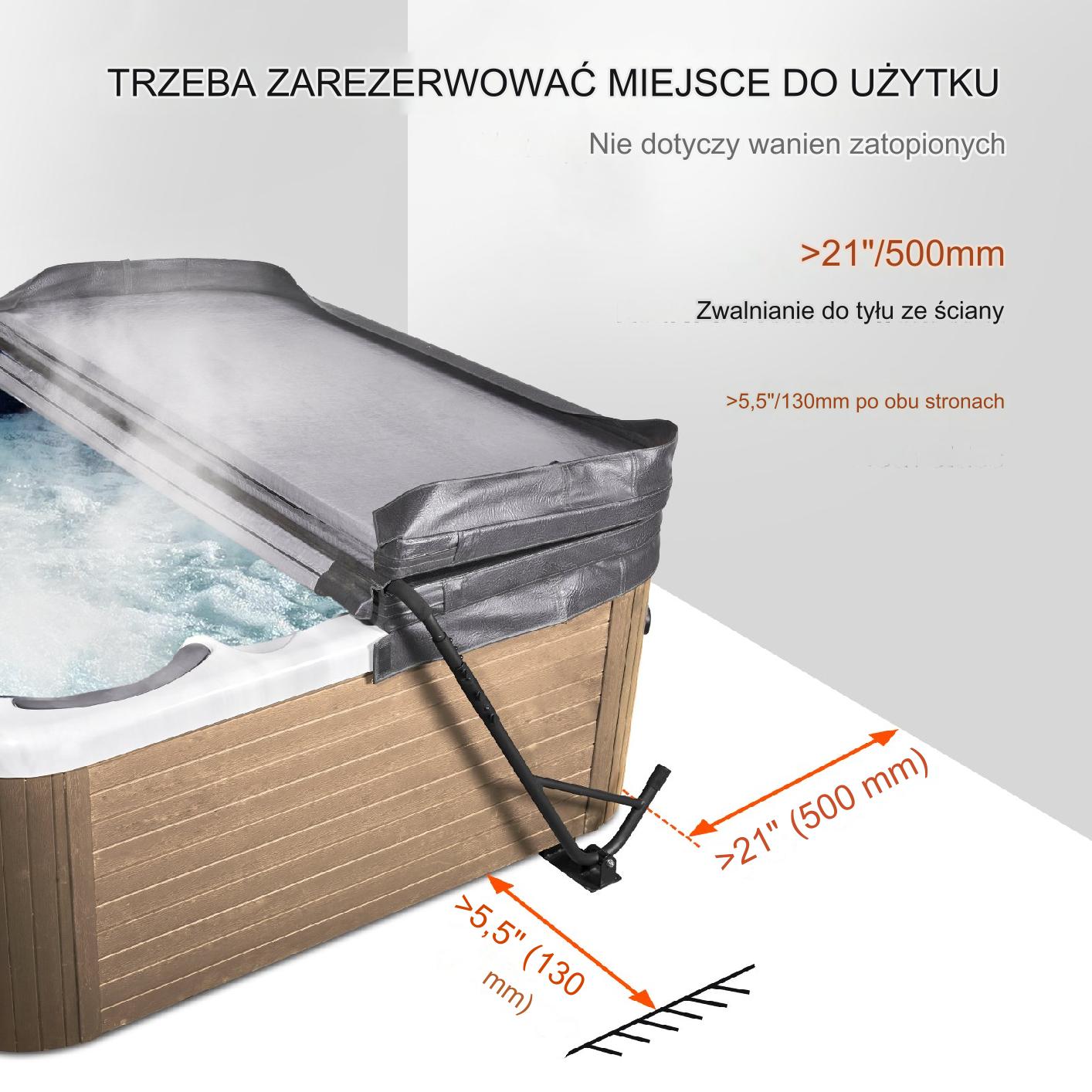 Podnośnik pokrywy 80-105cm do jacuzzi spa wanna z hydromasażem - obrazek 5