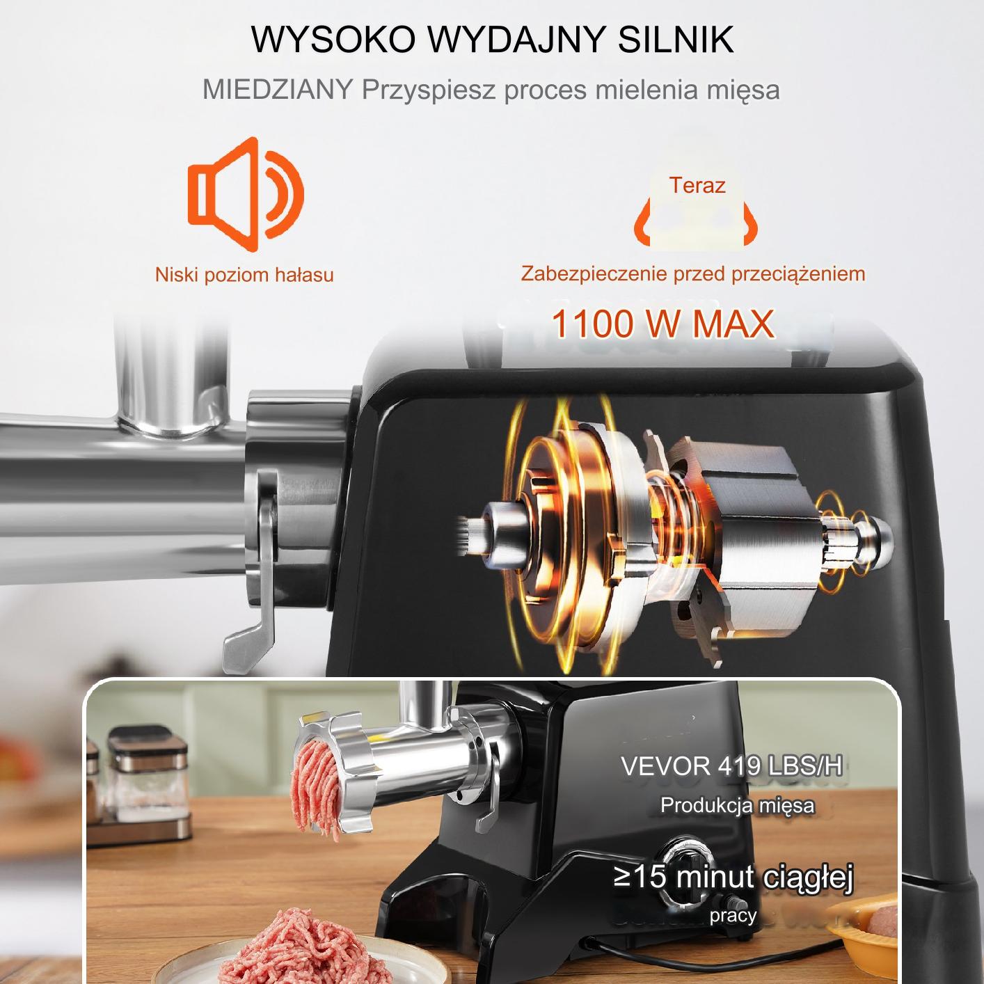 Przemysłowa Elektryczna Maszynka do Mielenia Mięsa 575 W (1100 W Max) - obrazek 6