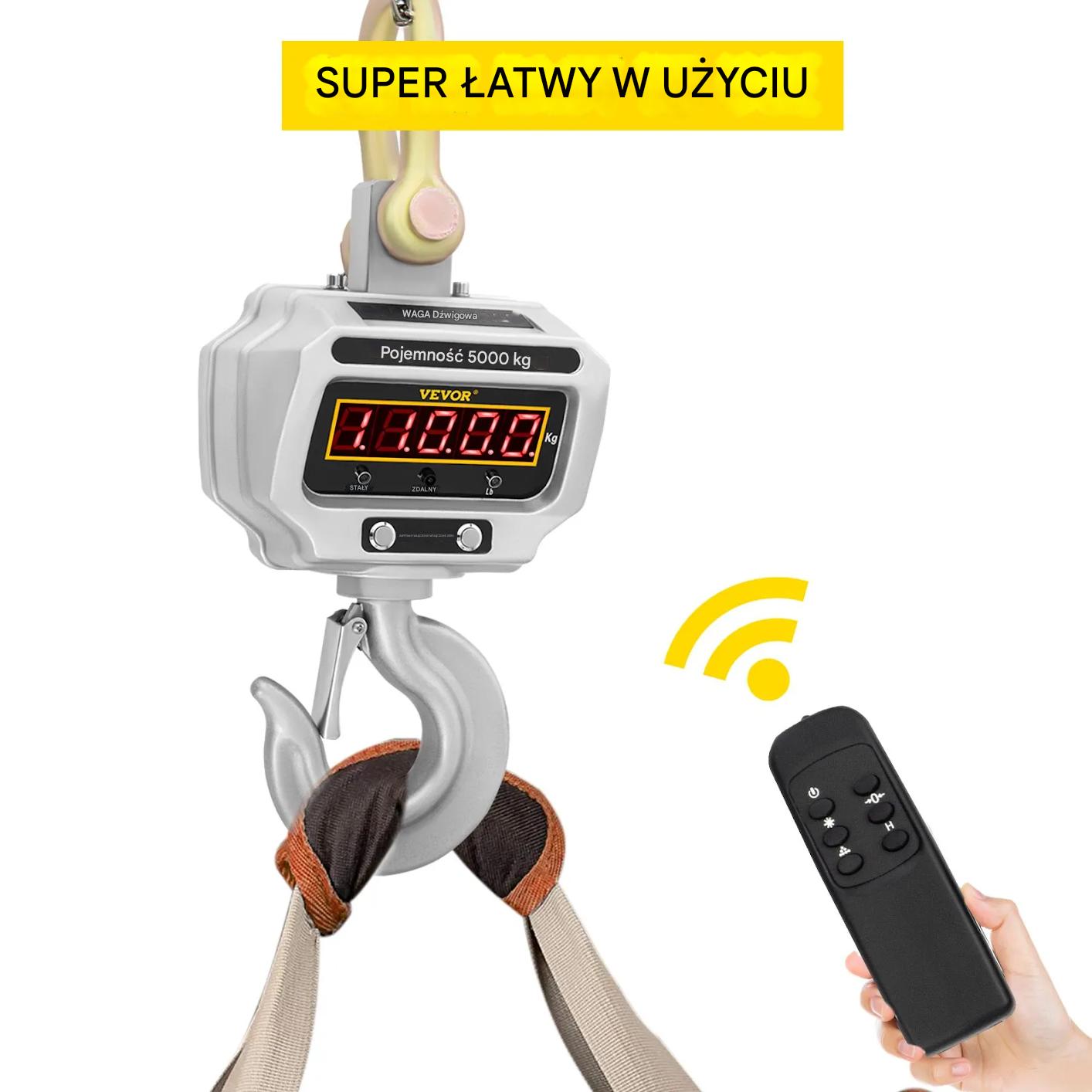 Waga hakowa elektroniczna 5000 kg LED przemysłowa do suwnicy - obrazek 6