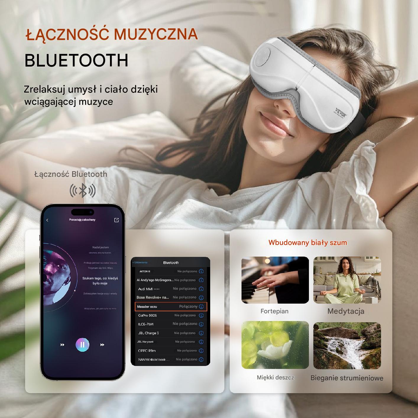 Masażer Oczu Relaksujący z Podgrzewaniem Bluetooth Muzyka - obrazek 4