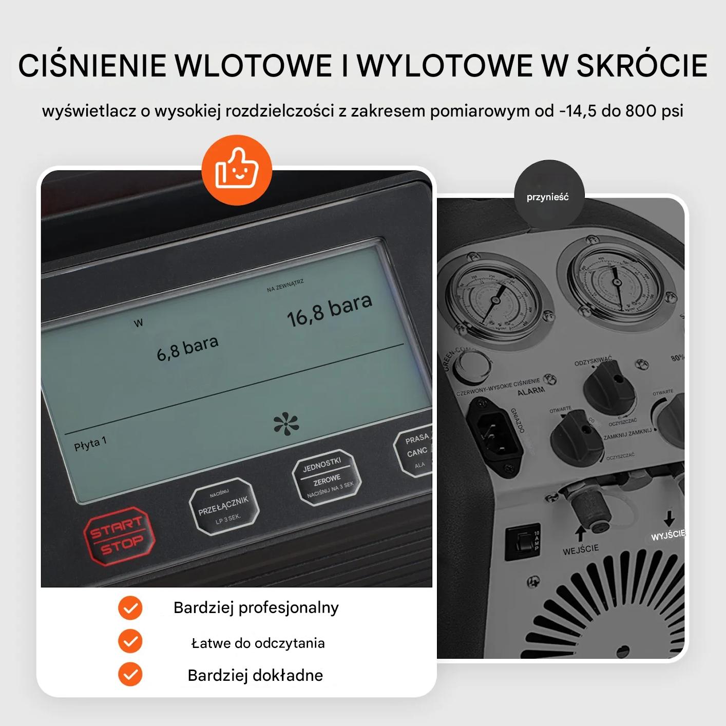 Stacja odzysku czynnika chłodniczego 1HP dwucylindrowa HVAC klimatyzacja - obrazek 6