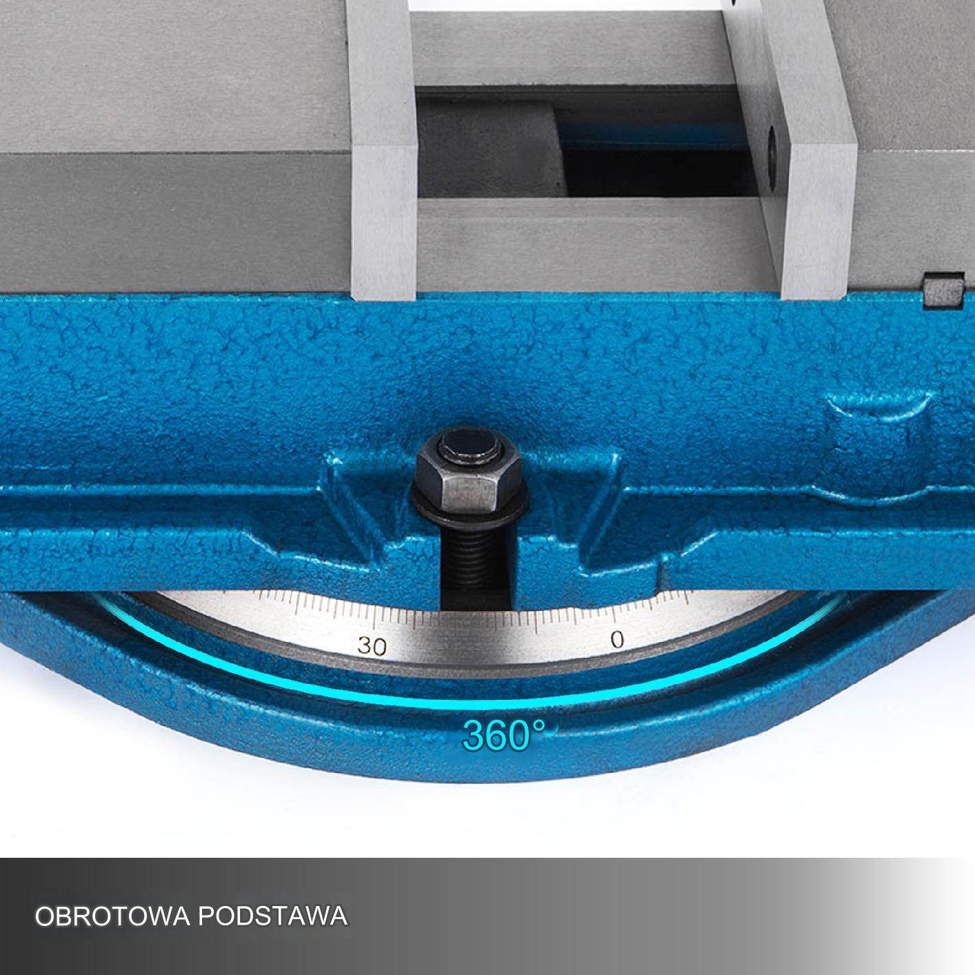Imadło warsztatowe frezarskie 80 mm z podstawą obrotową 360° do CNC - obrazek 4