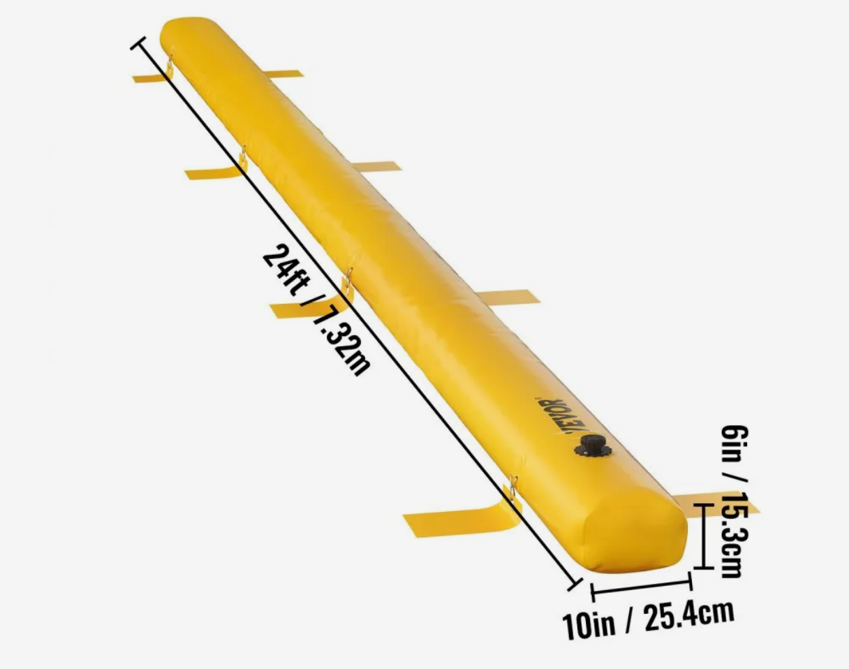 Zapora przeciwpowodziowa 732cm bariera wodna PVC do drzwi i garażu żółta - obrazek 2