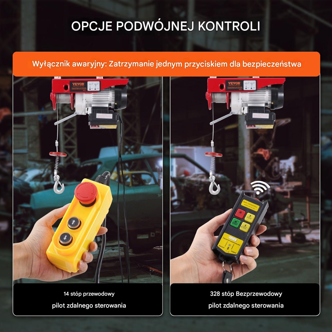 Wciągarka Wyciągarka Linowa Elektryczna Suwnica Udźwig 600 kg Bezprzewodowa - obrazek 4