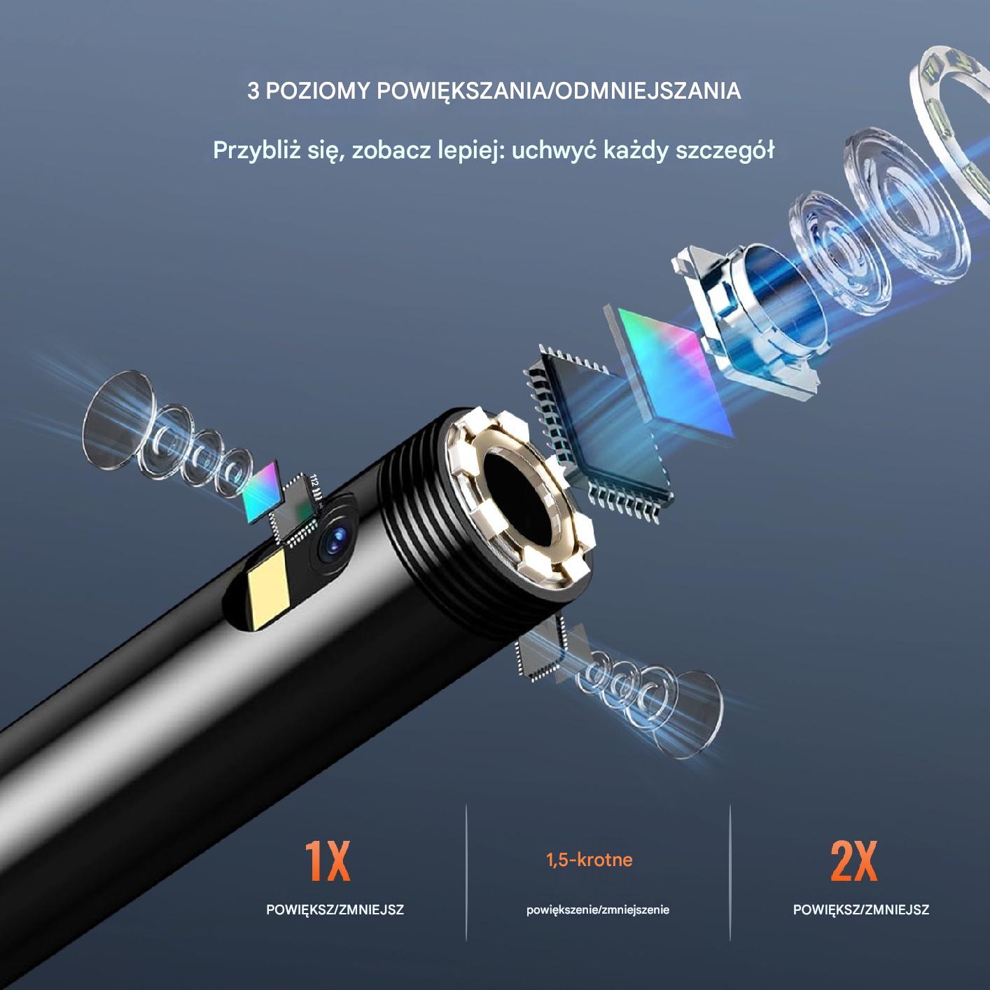 Kamera endoskopowa inspekcyjna Potrójny obiektyw 5m 5 cala - obrazek 6