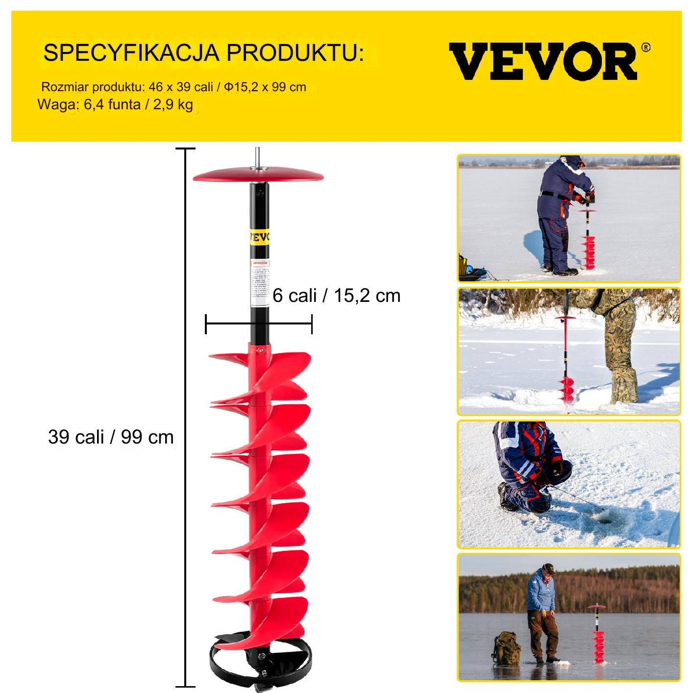 Wiertło do Lodu Adapter Wiertarski Wymienne Ostrze Ø 15 x 99 cm - obrazek 2