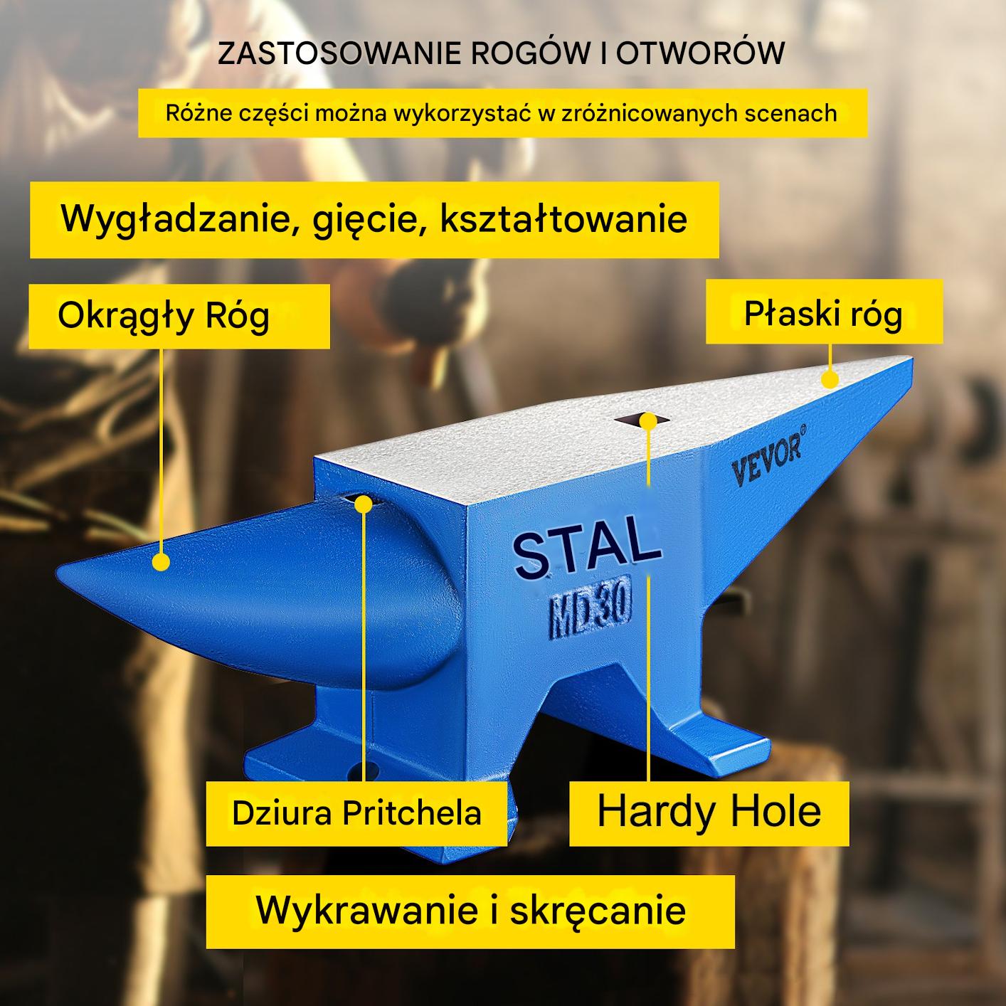 Kowadło stalowe 30 kg – 540 x 150 160 mm - obrazek 4