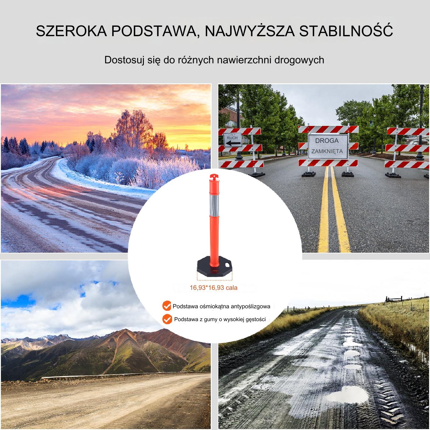 Metalowy słupek parkingowy ostrzegawczy 2 sztuki - obrazek 3
