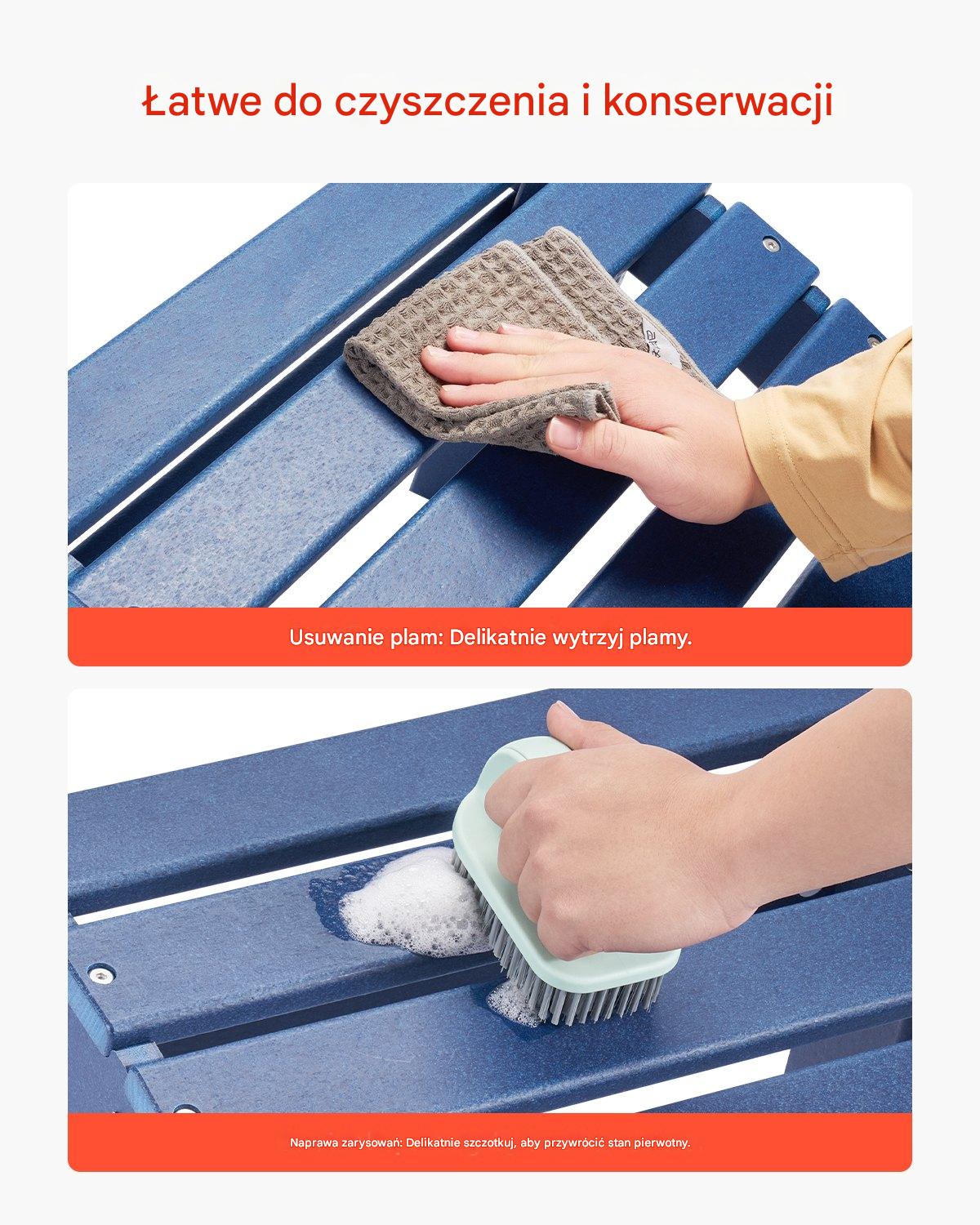 Podnóżek Adirondack Taboret Ogrodowy Składany HDPE 48x48x35cm - obrazek 6