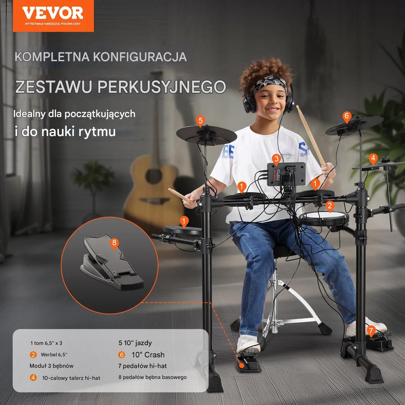 Zestaw perkusyjny elektroniczny 15 zestawów 150 dźwięków dla początkujących - obrazek 4