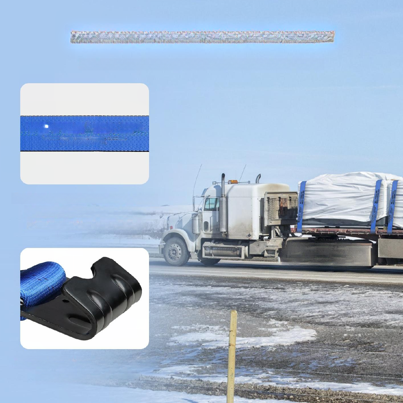 Pasy transportowe 10 cm x 9 m płaski hak zestaw 10 szt. niebieskie - obrazek 2