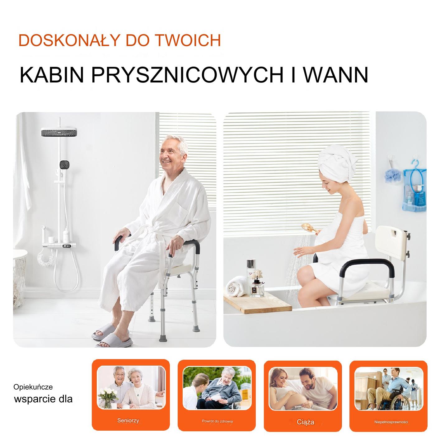 KRZESŁO PRYSZNICOWE TABORET POD PRYSZNIC STOŁEK KRZESEŁKO DO KĄPIELI - obrazek 5