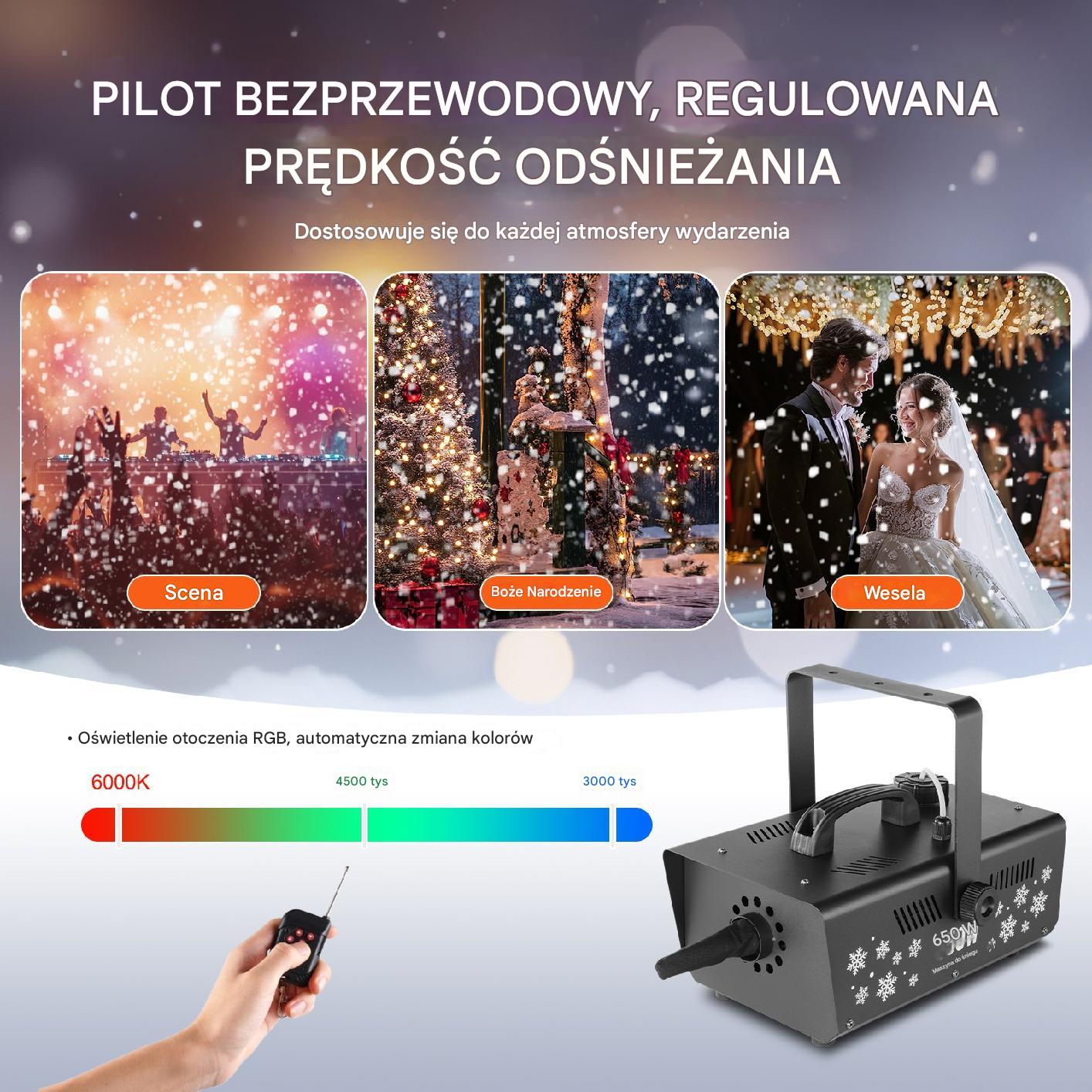Wytwornica śniegu z pilotem 650 W - obrazek 3