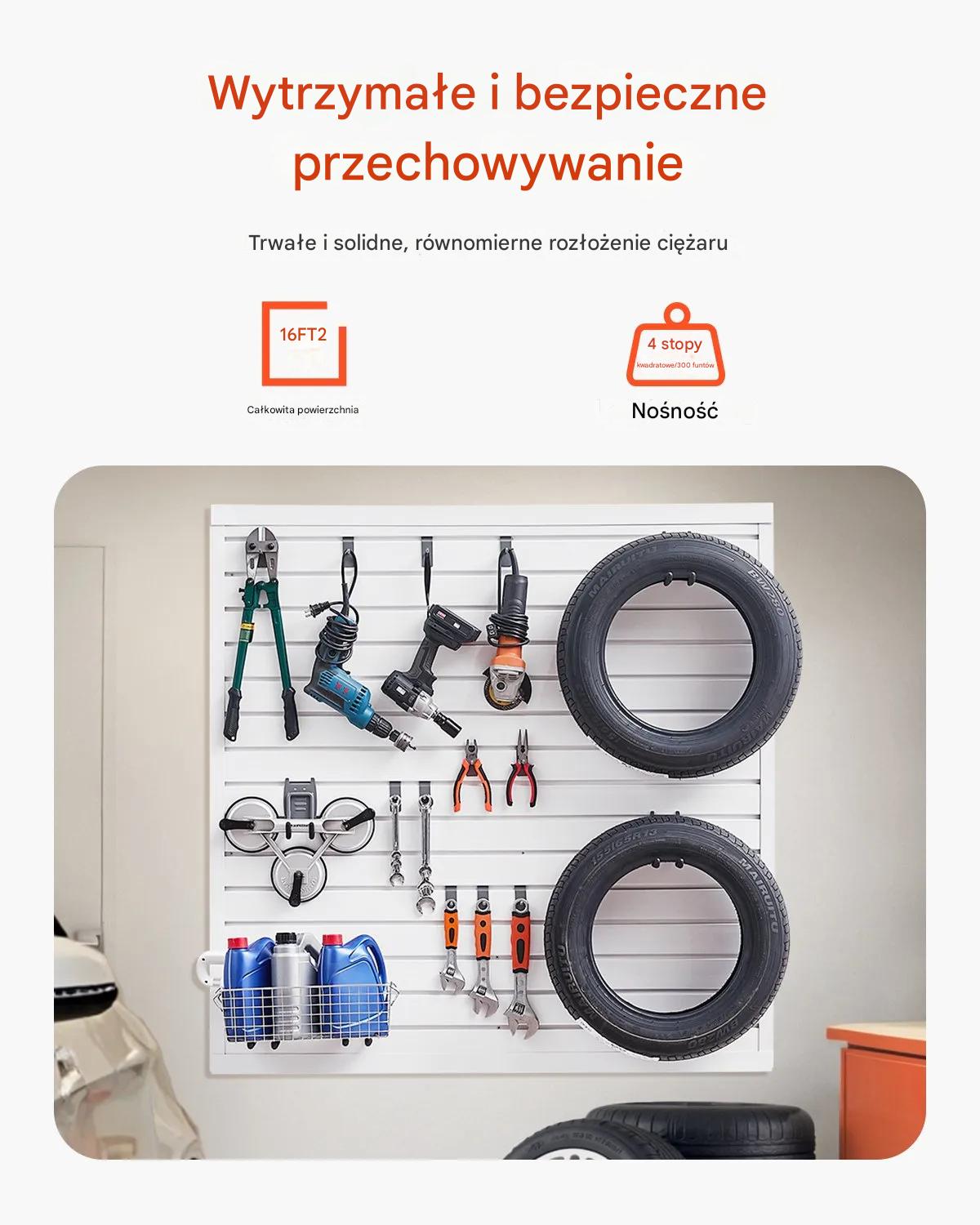 Panele ścienne PVC 120x120 cm modułowe białe do garażu i ekspozycji - obrazek 5