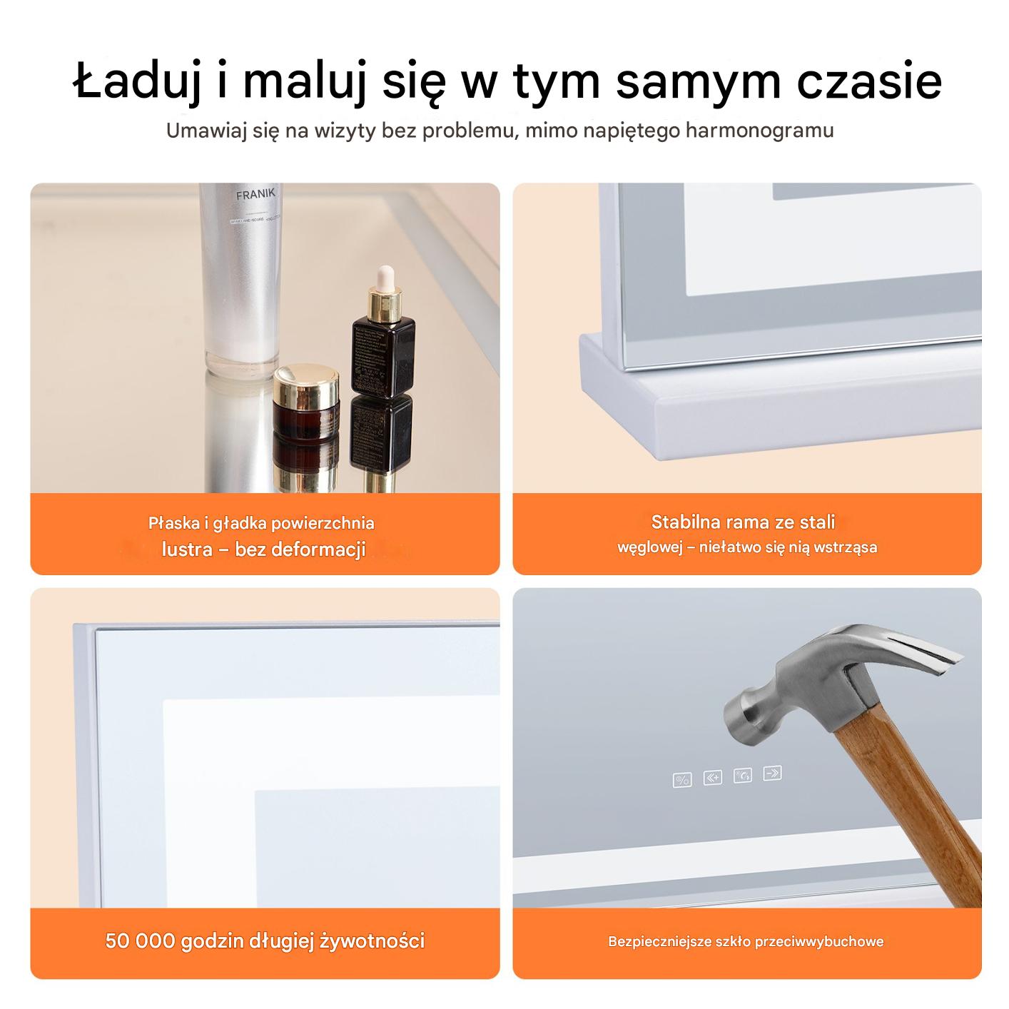 Lustro do Makijażu z Podświetleniem LED Bluetooth i USB - obrazek 4