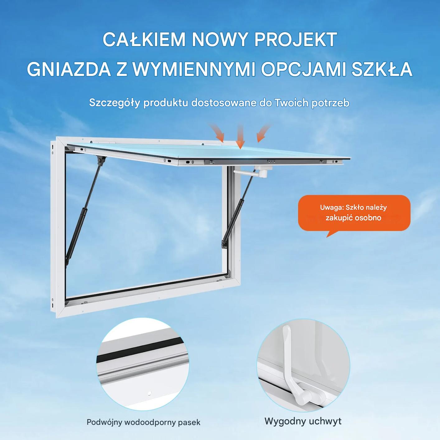 Okno serwisowe 90x60 cm food truck zadaszenie stanowisko gastronomiczne - obrazek 3