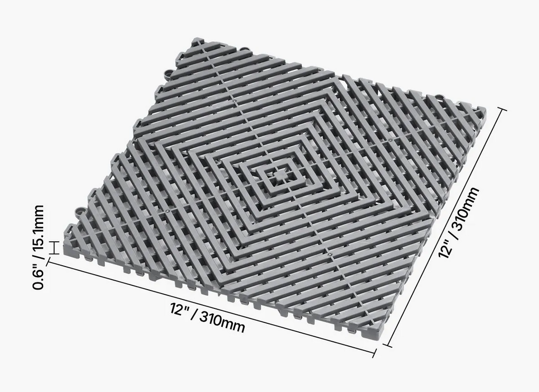 Mata drenażowa modułowa 31x31cm antypoślizgowa PP 55szt garaż ogród szara - obrazek 2
