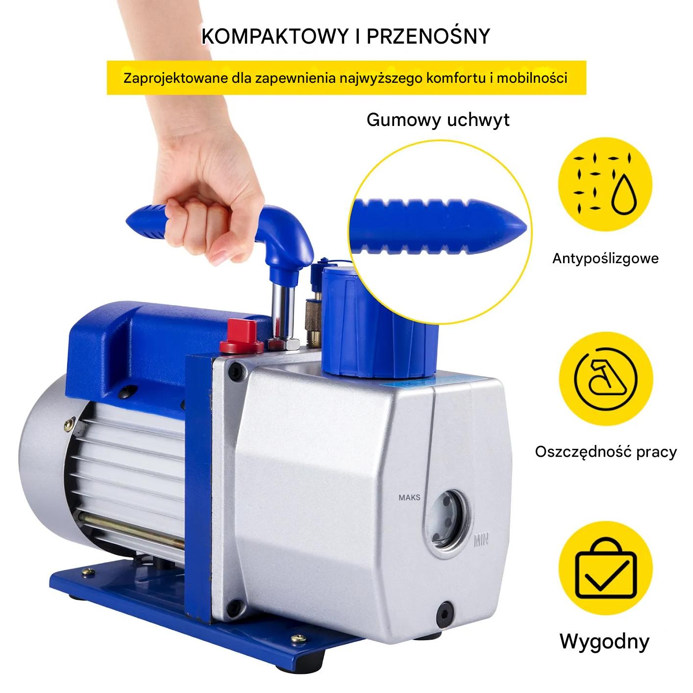 Pompa próżniowa 7CFM, 1/2HP, rotacyjna łopatkowa, jednostopniowa HVAC - obrazek 6