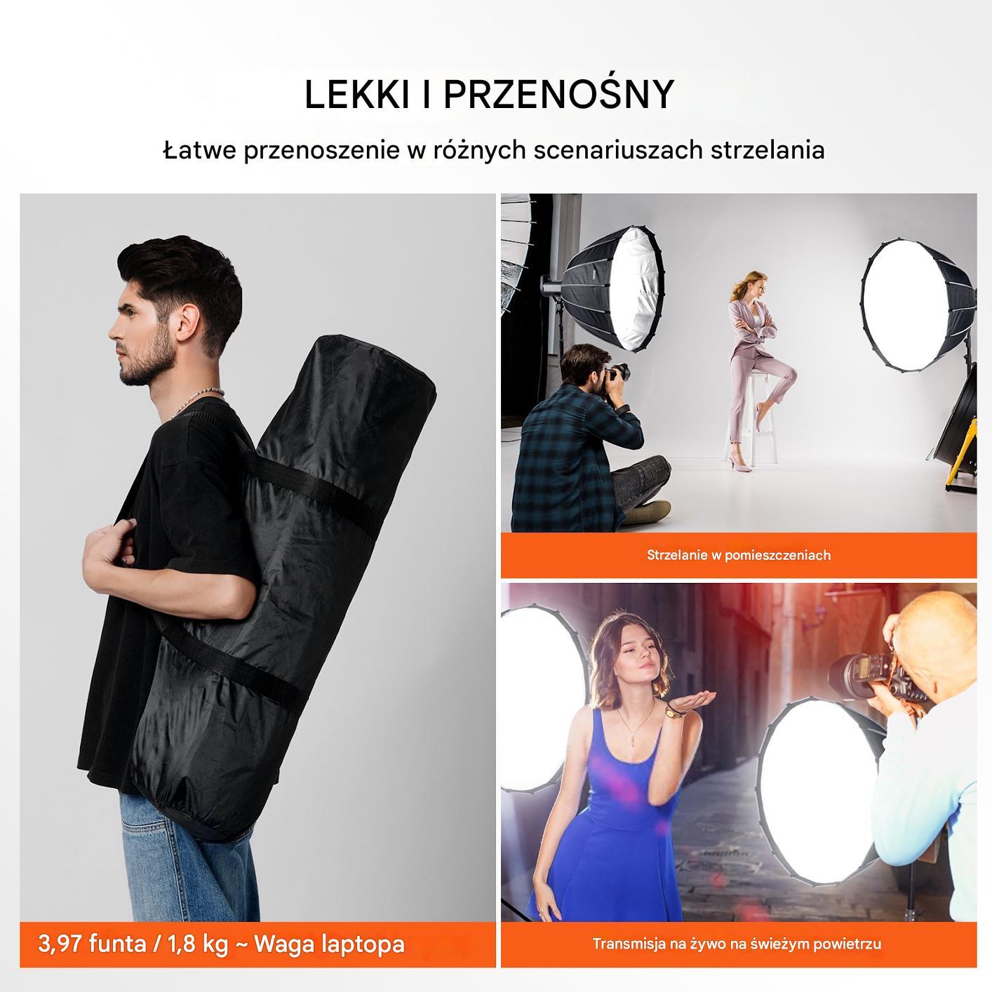 Lampa SOFTBOX lampa studyjna led 88x88 cm - obrazek 6