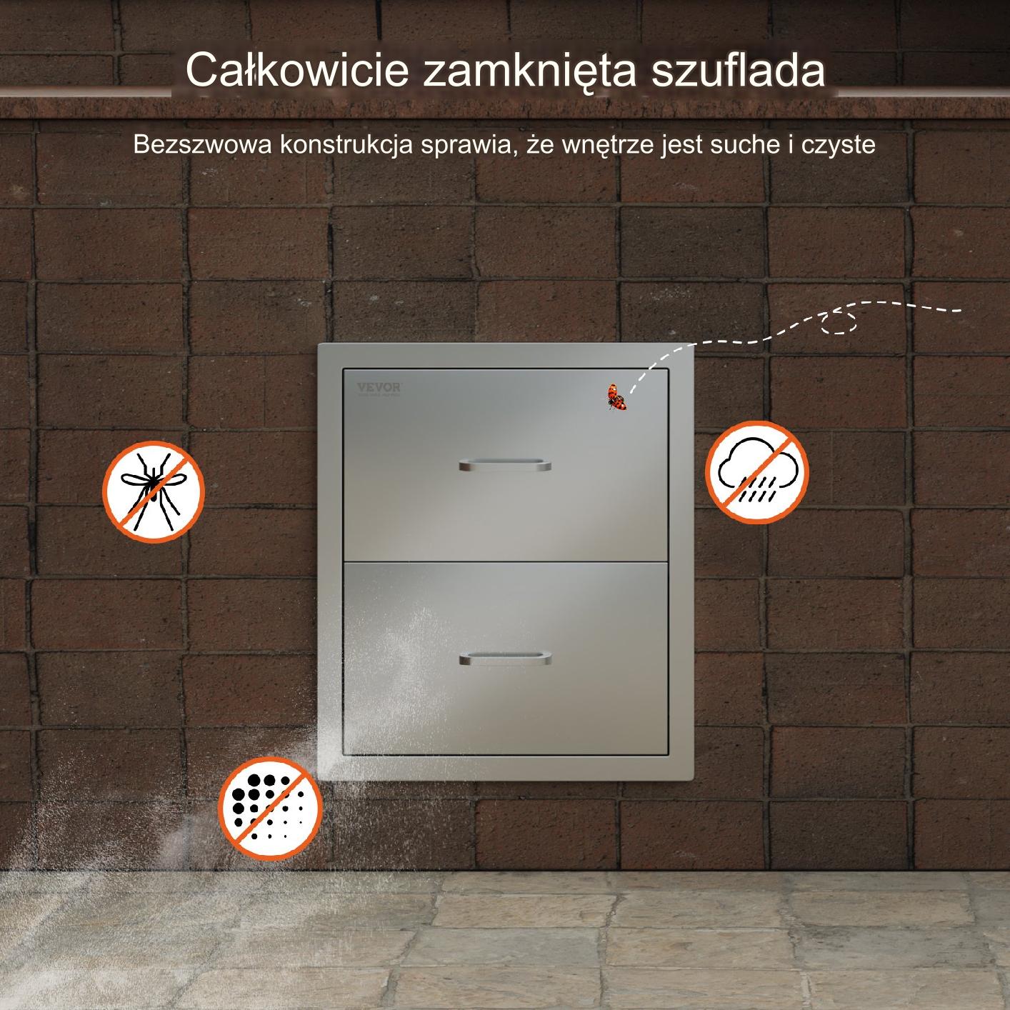 Podwójne Szuflady Kuchenne do Zabudowy – do Kuchni Zewnętrznych i Grilla - obrazek 5
