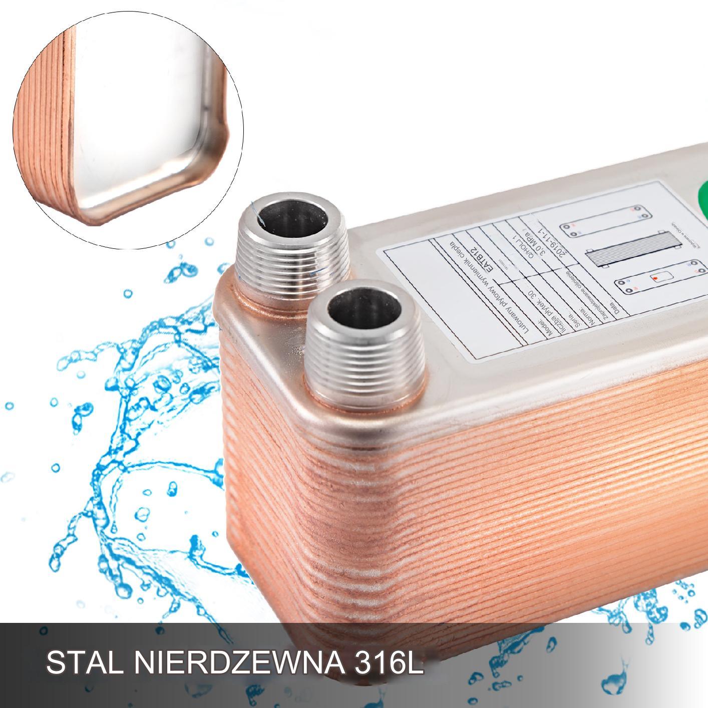 Wymiennik ciepła płytowy 30 płyt 3/4'' - obrazek 4