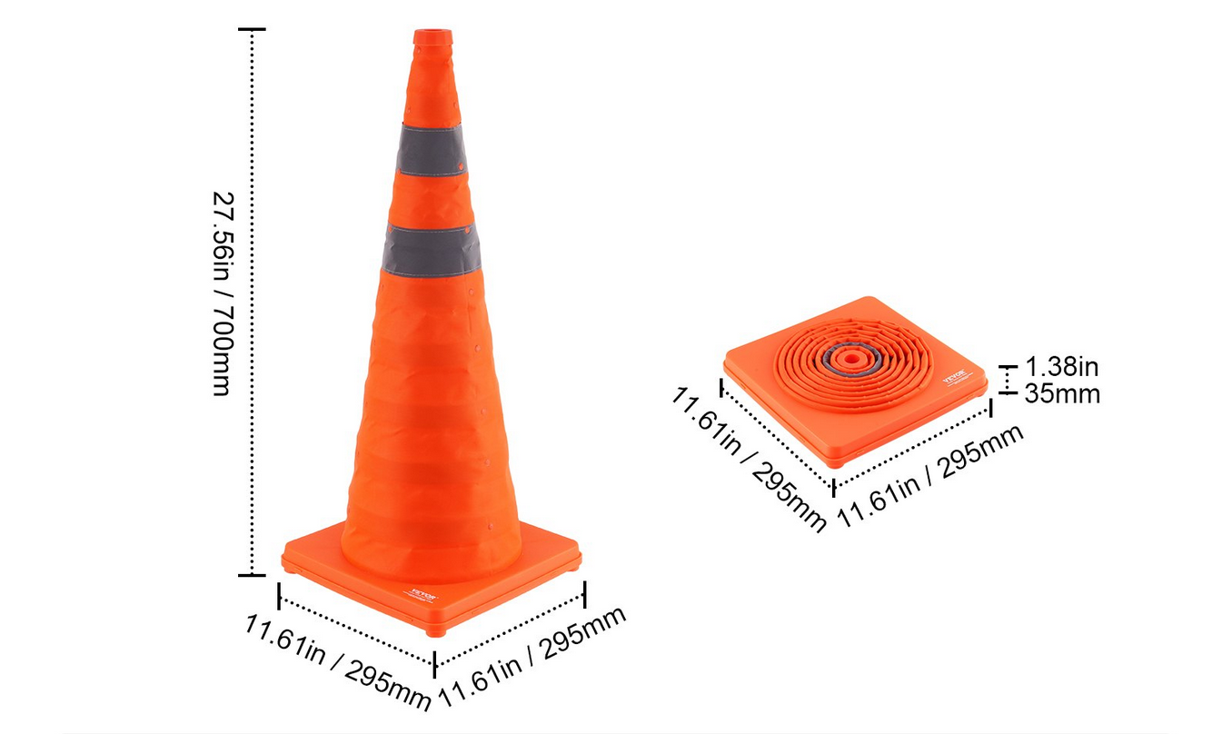Pachołki drogowe 4szt 70cm składane odblaskowe do ruchu parkingu szkoleń - obrazek 2