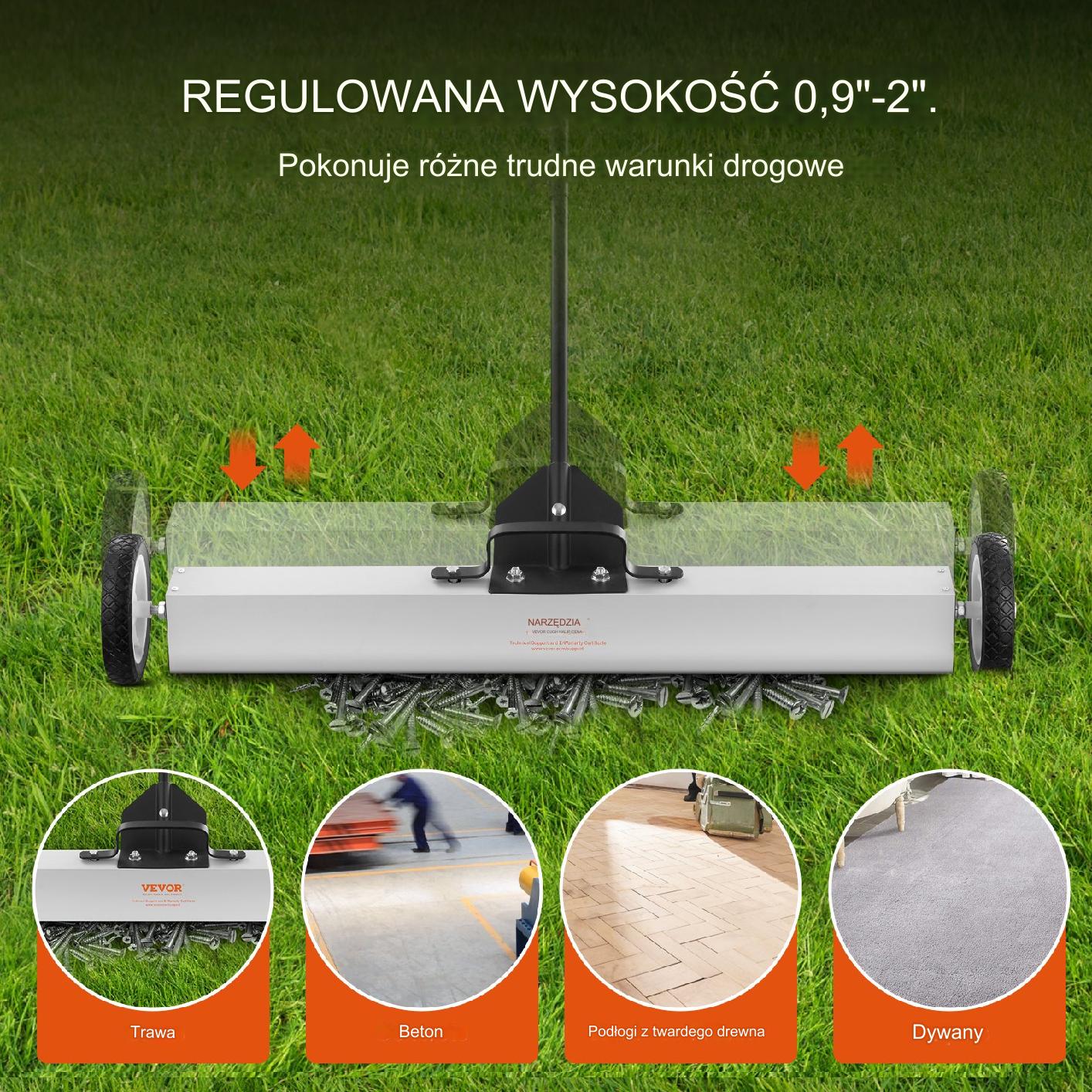 MIOTŁA MAGNETYCZNA ZAMIATARKA OPIŁKÓW WIÓRÓW 105 cm - obrazek 4