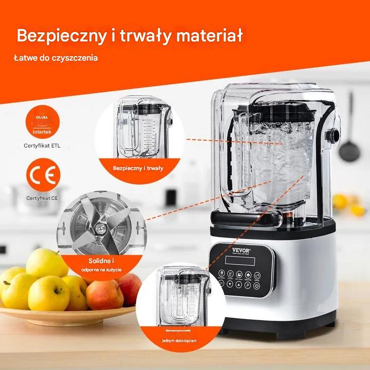 Blender gastronomiczny szary kielichowy 2l 9 biegów stalowy smoothie lód - obrazek 5
