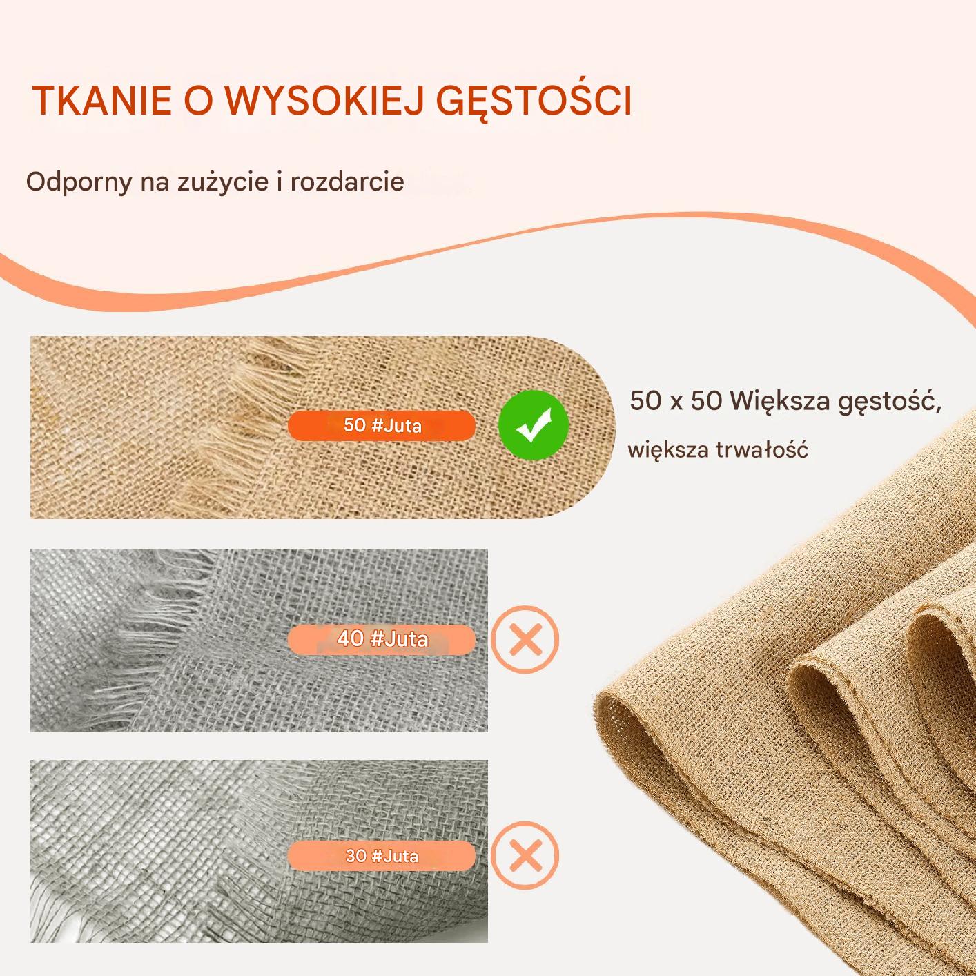 Płótno jutowe 270g/m2 35 cm x 9 m – do owijania drzew i rękodzieła - obrazek 3